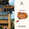 Natural Aged Peach Wood 108 Beads Mala Bracelet, Multi-Layer Buddhist Prayer Beads Unisex Protection Amulet Jewelry Gift