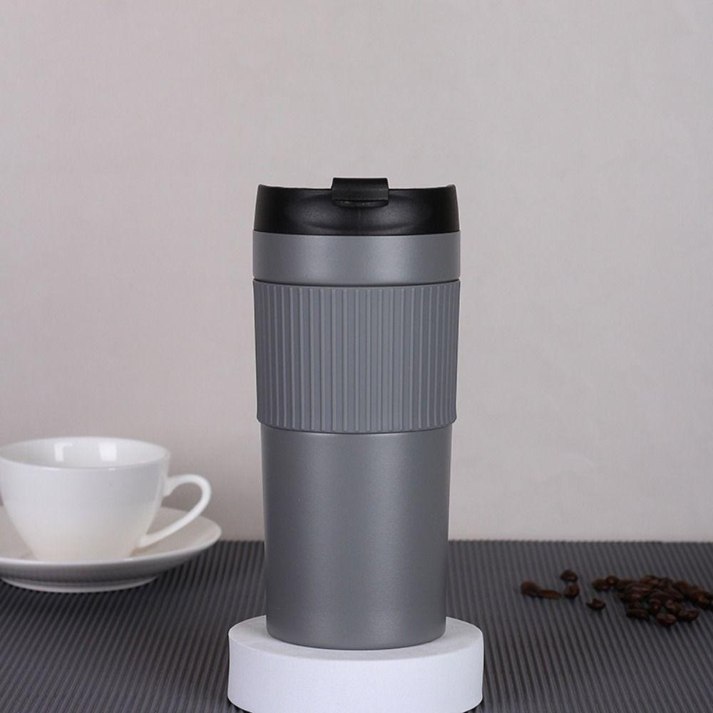 Spill Proof Travel Coffee Mug Reusable Double Walled French Press Coffee Cups Stainless Steel Vacumm Insulated Tea Press Tumbler