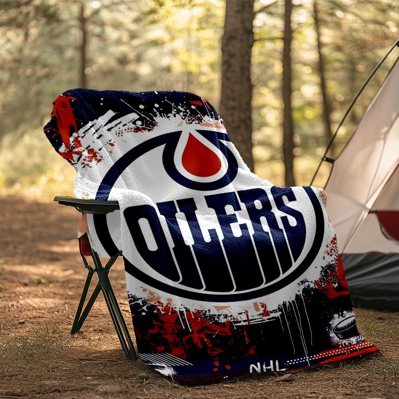 Energetic Oilers Team Spirit Blanket Flannel Throw for Sofa, Indoor, Camping, Living Room, Office, Chair, And Bed Soft Birthday Gift