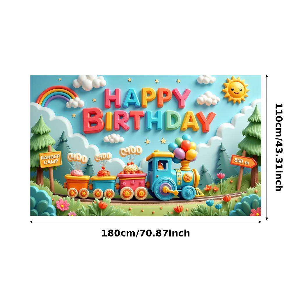 Outdoor Party Decoration Outdoor Scenery Event Backdrop Colorful Banner Sunshine Graphics Children's Birthday Decor For Kids