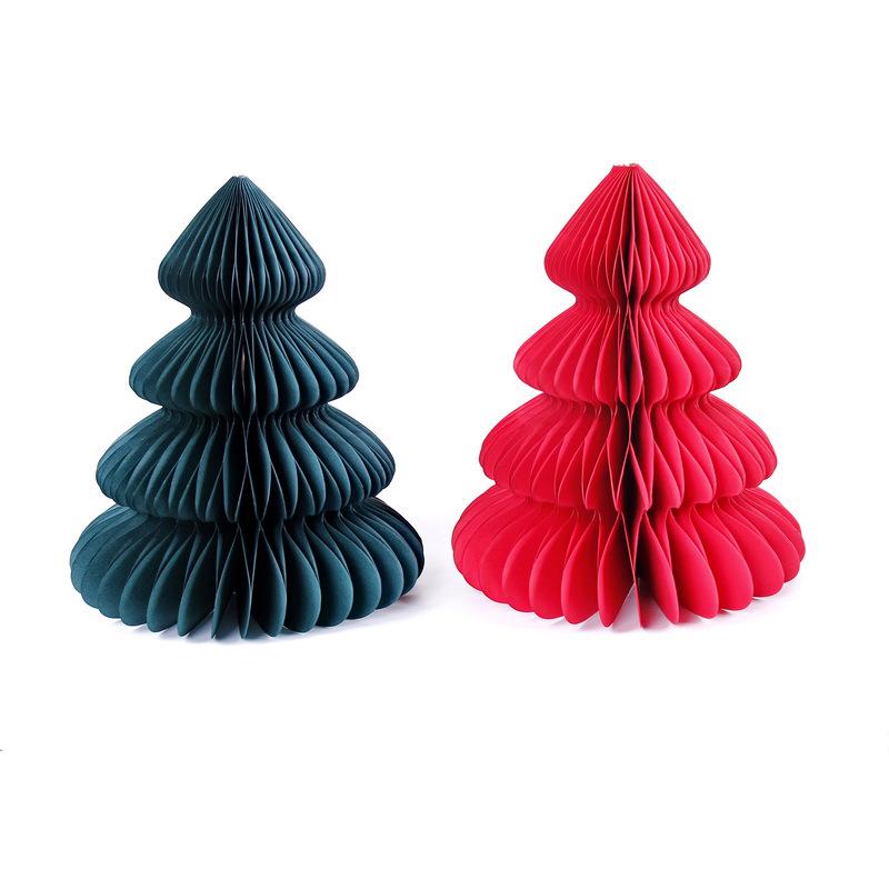 Origami Honeycomb Christmas Tree Tabletop Ornament for Home and Party Decor
