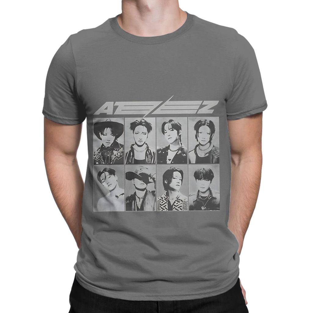 aAteez black poster Novelty 100 Cotton TShirt aAteez Tees Tops For Unisex