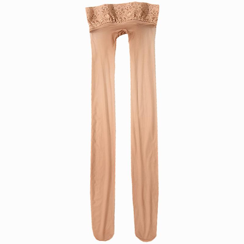 Light Luxury European And American Style Lace Silicone Non-Slip Waist Black Silk Pantyhose360Seamless Velvet Arbitrary Cut White