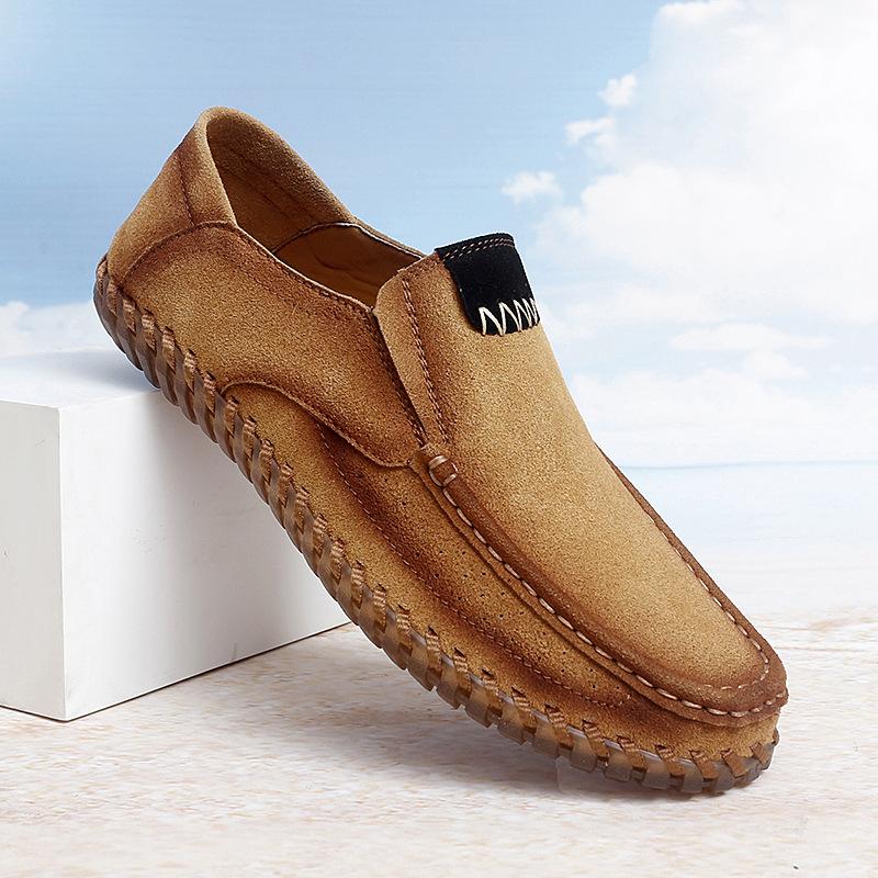Large size men's shoes summer new hand-sewn casual shoes men's beef tendons are comfortable and versatile, and the feet are lazy.