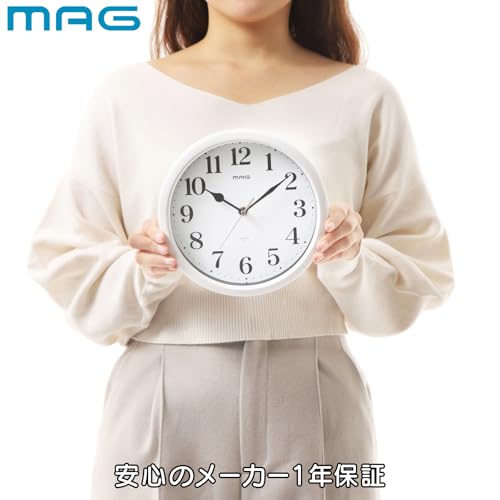 Ceas de Perete MAG, Analogic Mei, Mic, Silențios, Secundar Continuu, Poate Fi Folosit ca Suport, Alb W-764WH-Z