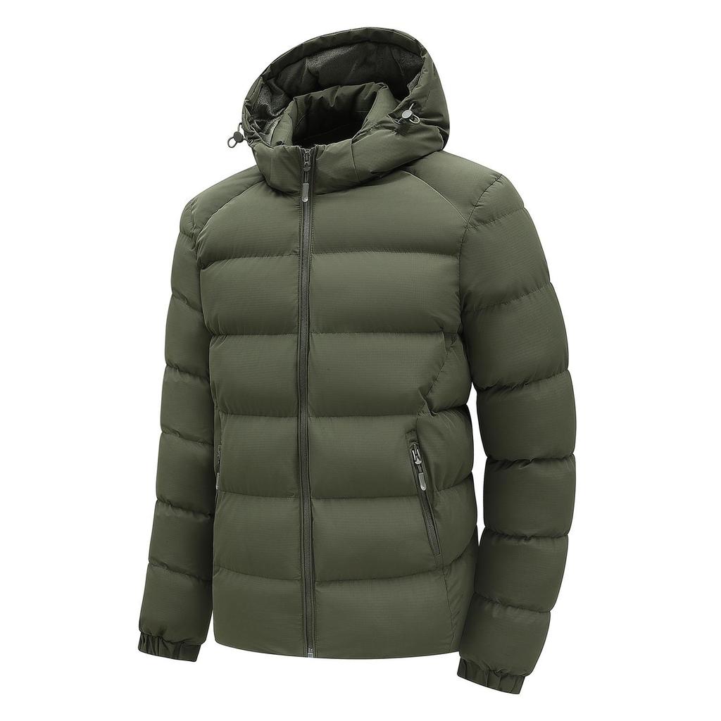 Men's Hooded Down Cotton Jacket - Trendy, Casual, Thick, and Warm Coat.