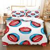 Housse de couette impression 3D Taille King Ensemble de literie Amour Motif Baisers Lèvres Housse de couette Décoratif Pour Femmes Filles Amoureux