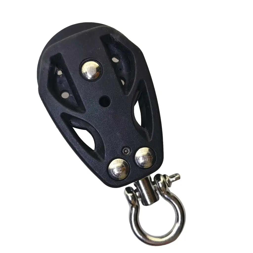 High-Load Sailboat Sheave Block – Single Pulley with Swivel Shackle & Plain Bearing (Durable, Heavy-Duty Marine Hardware)