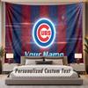 Custom Name Text Tapestry Chicago Cubs Personalized Polyester Wall Tapestry For Bedroom And Room