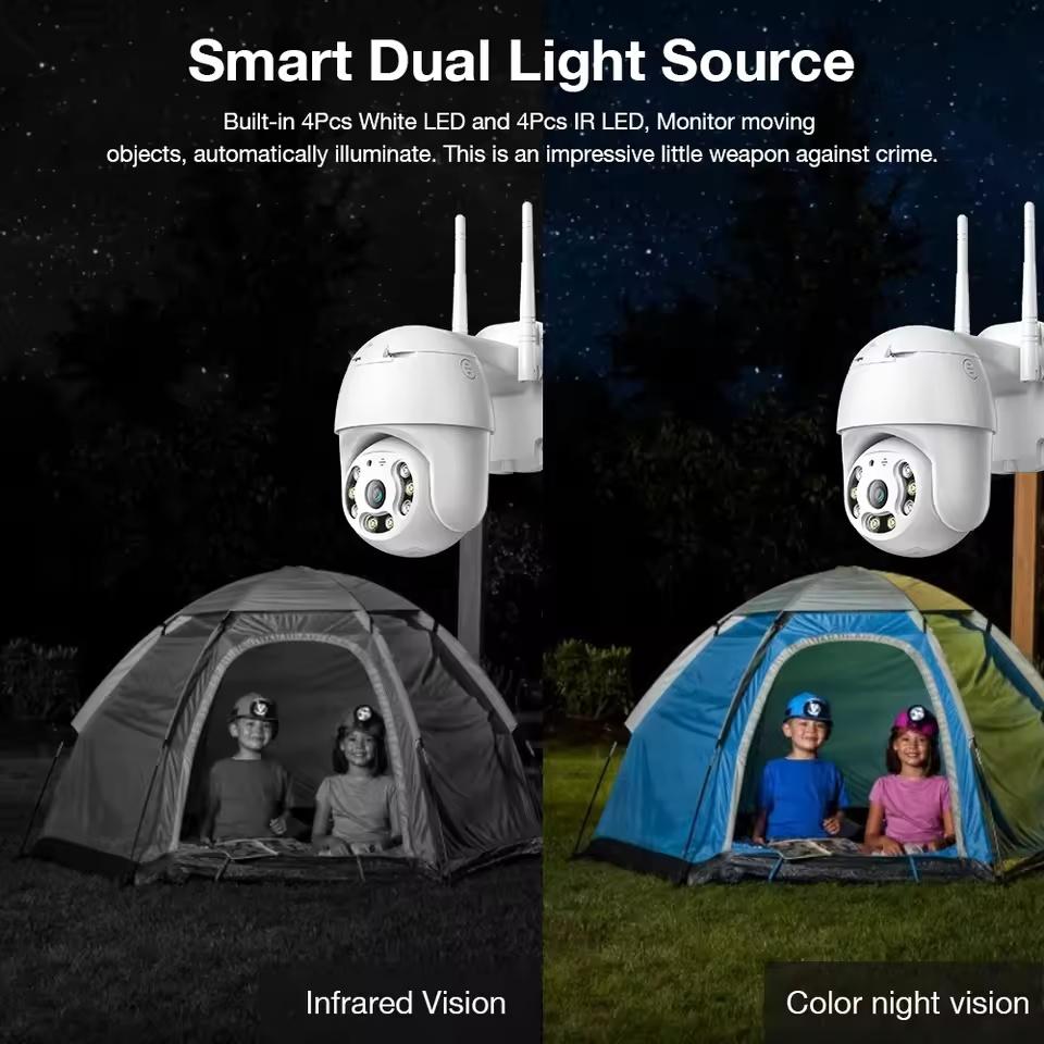 WiFi Camera Outdoor Home Security IP Smart Monitor Video Surveillance Camera Full Color Night Vision CCTV