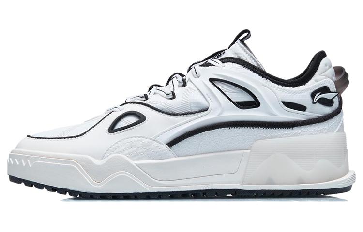 Li Ning CF FlashStar Нескользящие износостойкие низкие кеды для скейтбординга Мужские Белый Черный AGCR289-2 40