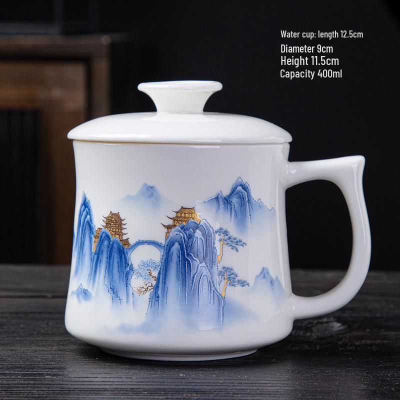 Lanluan Jinge Crescent Ceramic Waist-Shaped Household Cup
