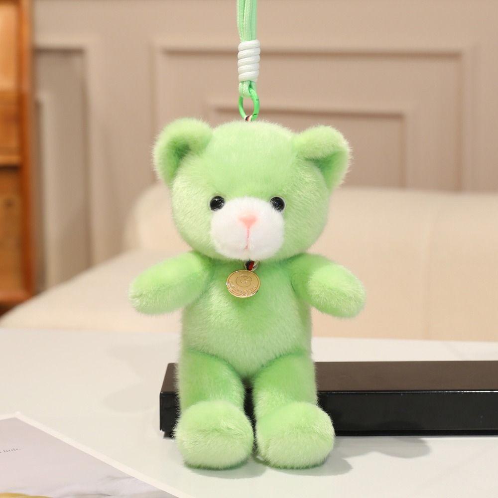Anti-lost Colorful Bear Plush Toy Cartoon Bear Plush KeyChain Colorful Bear Pendant Girls