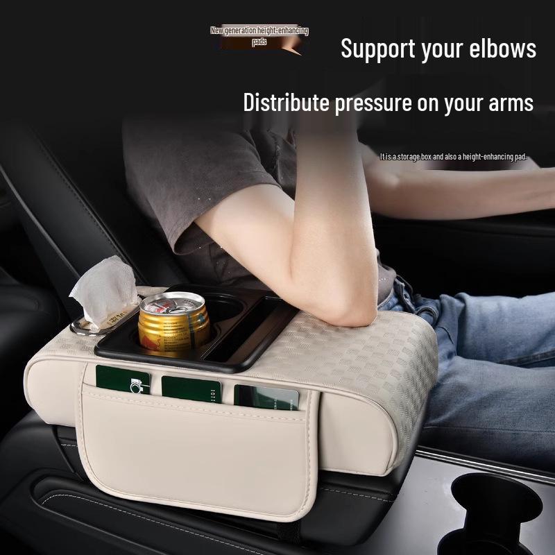 Multifunctional Car Armrest Box with Tissue Holder and Storage Cup