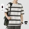Kunhai Pengyun Men's Japanese Striped Short-Sleeve Casual T-Shirt