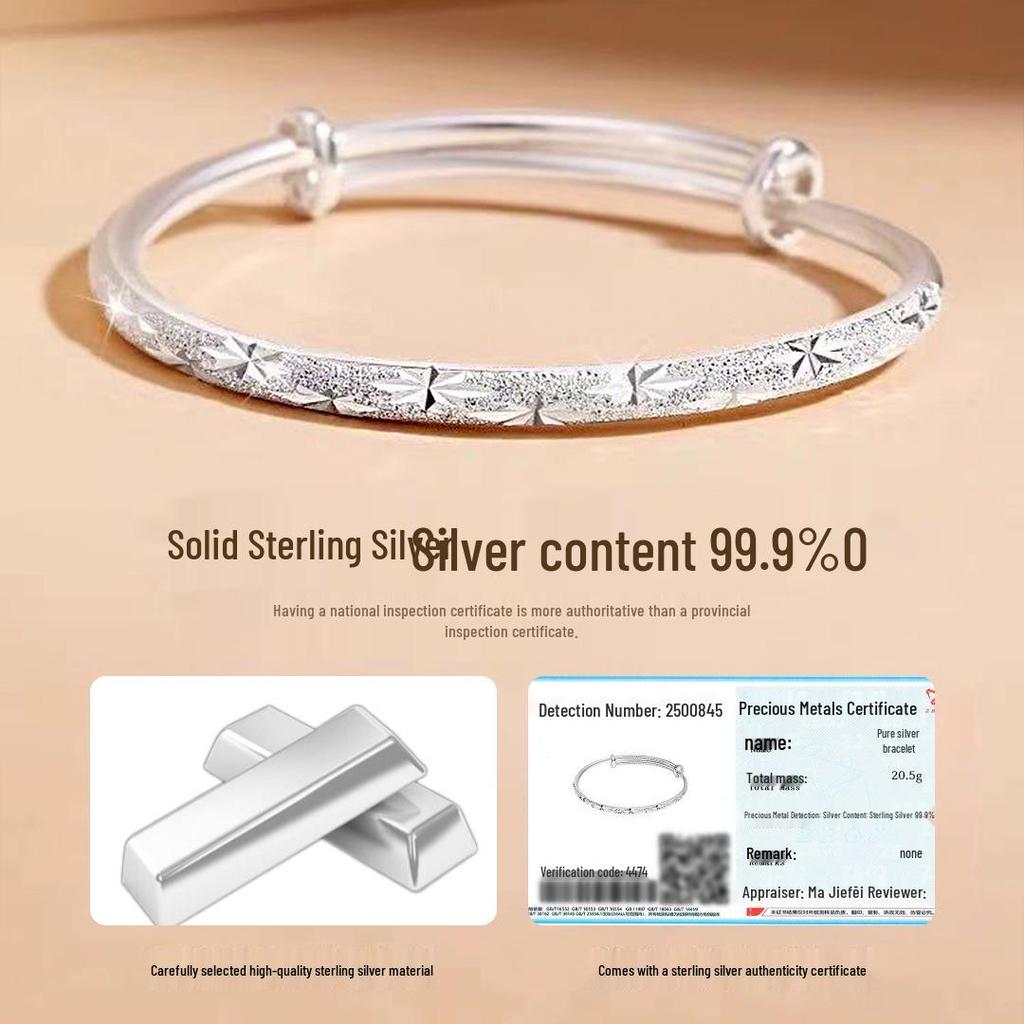 Starry Night Sterling Silver 999 Bracelet - Perfect Valentine's or Birthday Gift for Girlfriend
