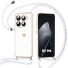 Case for Xiaomi 15T Pro, Anti-Scratch Silicone Protection with White Lanyard