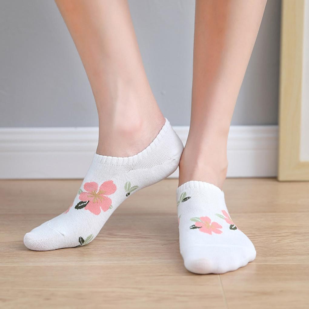 Damen Hibiskus Hawaiianische Blume Hausschuhe/Falsche Socken (10 Paare)