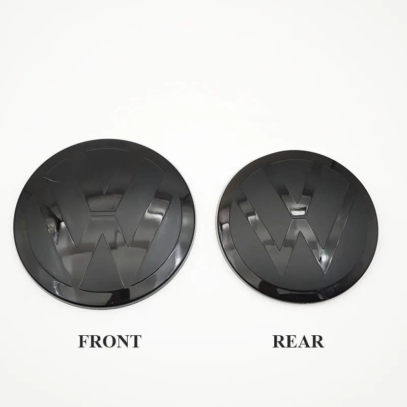 CJOZW1 For VW Volkswagen Jetta MK5 Golf 3D ABS Mirror Black Emblem Car Front Grill Rear Trunk Badge For Volkswagen VW Golf Pas Sat Polo