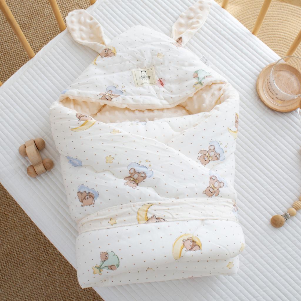 Geburtszimmer Halte-Steppdecke Doudou Samt Beruhigt Neugeborenes Babytasche Steppdecke Vier Jahreszeiten Verdickt Pucktuch Baumwolle Neugeborenen-Steppdecke