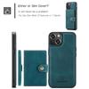 For iPhone 13 mini 5.4 inch Case JEEHOOD J01 Retro Leather Phone Back Cover with Detachable Magnetic Card Holder
