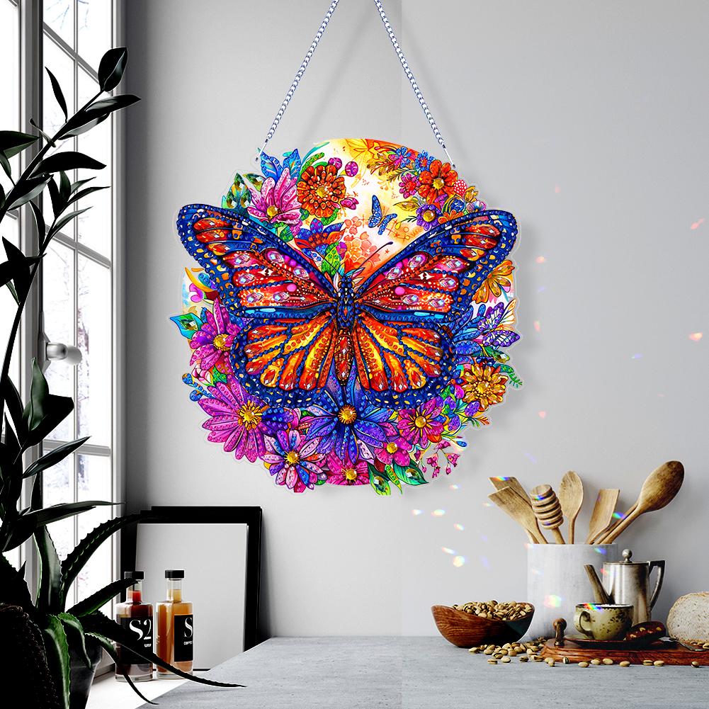 Double Sided Special Shaped Animal Diamond Painting Hanging Ornaments Kit Rhinestone Diamond Art Window Pendants for Beginner