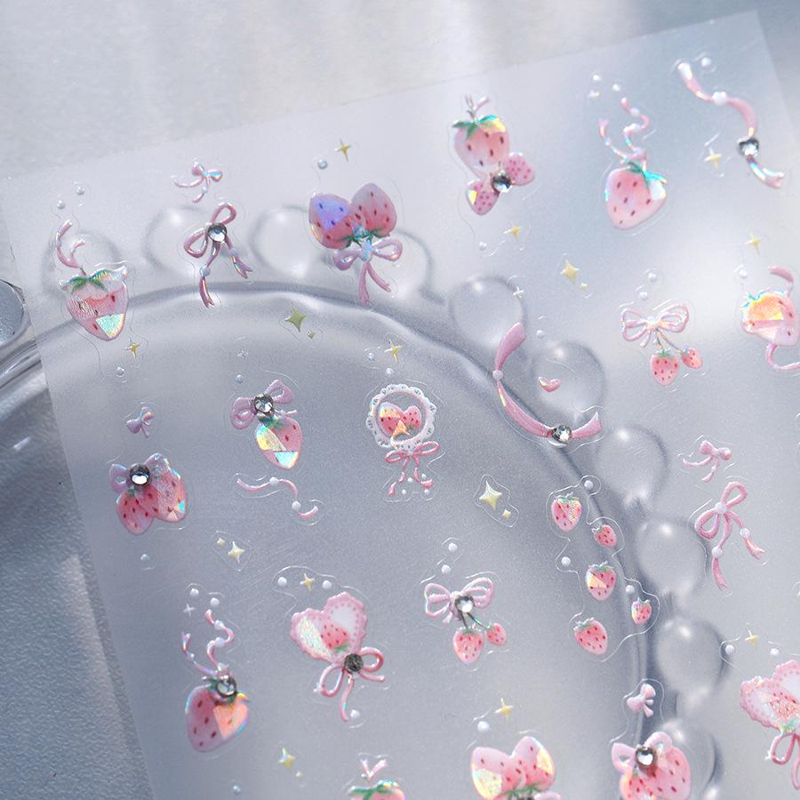 TENSOR Ferrite Butterfly Diamond Nail Stickers TL291 - Transparent Glass Adhesive