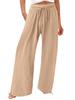 Bohemian Solid Color Drawstring Beach Pants - New Loose Casual Trousers