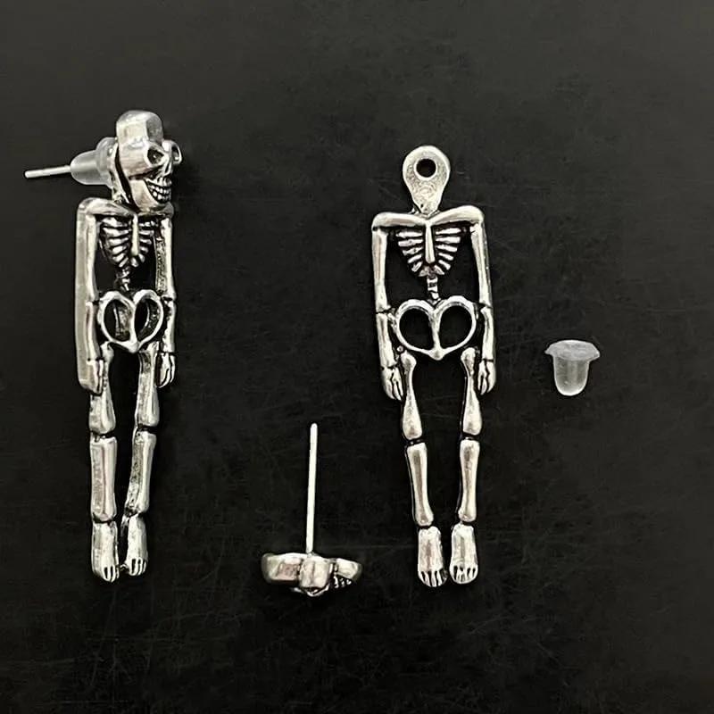 Punk Halloween Earrings for Women Spooky Skull Skeleton Dangle Earrings for Women Bloody Knife Drop Earrings Scary Halloween Accessories