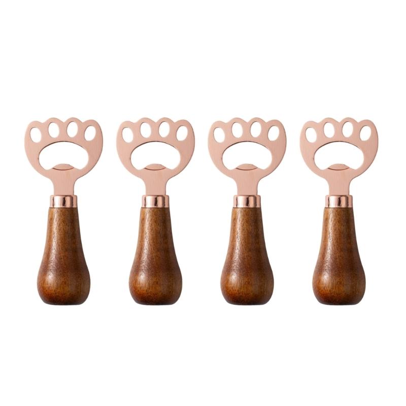 Y3NA 4pcs Stainless Steel Vertical Beer Bottles Openers with Handle Drink Lid Remover for Home Use Kitchen Accessories