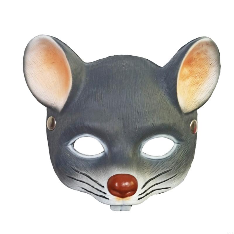 

Halloween Mouse Mask Comfortable PU Foam Half Face Mask For Adult Kid Halloween X3UC темно-серого