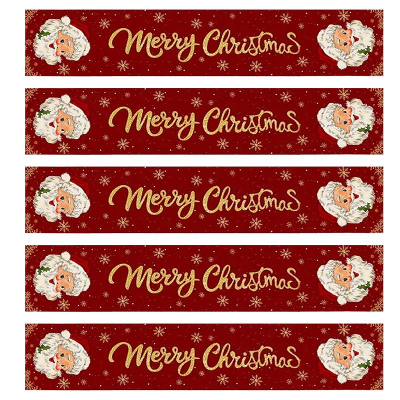 Merry Christmas Santa Claus Table Runner Christmas Decor for Home Winter Holiday Kitchen Dining Tablecloth Decor Navidad