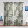 Oriental Culture Hand Drawn Style Japanese Motifs Illustration Wave Tulle Curtains for Living Room Bedroom Sheer Curtain Kitchen