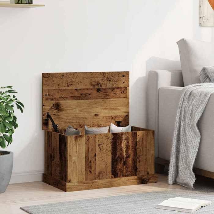 VidaXL Boîtes de rangement vieux bois 70x40x38 cm bois d'ingénierie, boîte à outils, bac de rangement, rangement d'outils, 857161