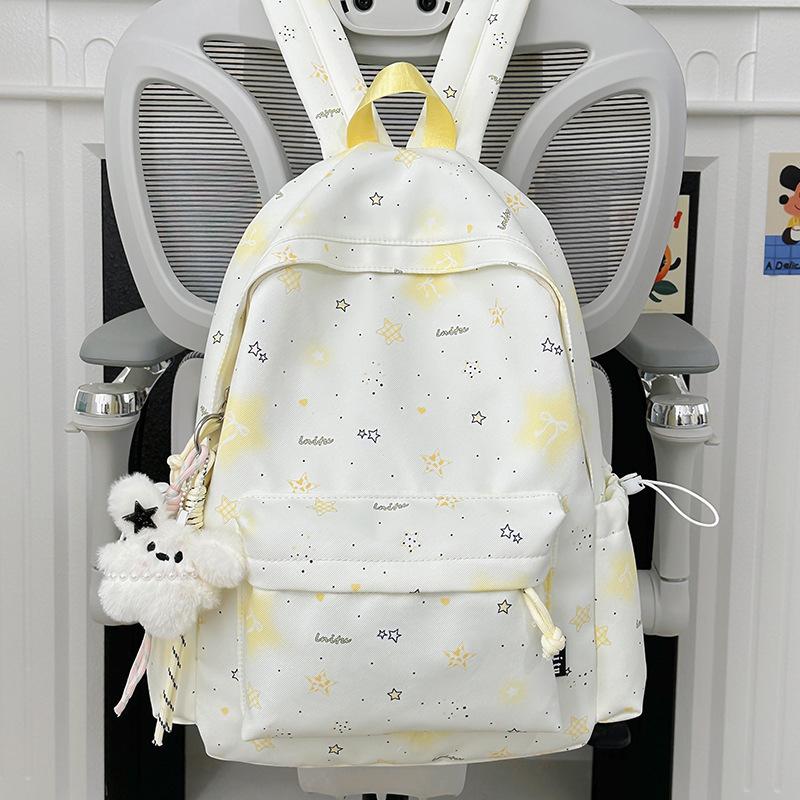 New Schoolbag, High-aesthetic Japanese Instagram-style Sweet Star Backpack, Junior High School Student Backpack for Women, Lightweight Commuter