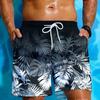 Breathable Men's Gradient Palm Tree Pattern Beach Shorts Outdoor Casual Oversized Sports Shorts Fashion Men's Shorts