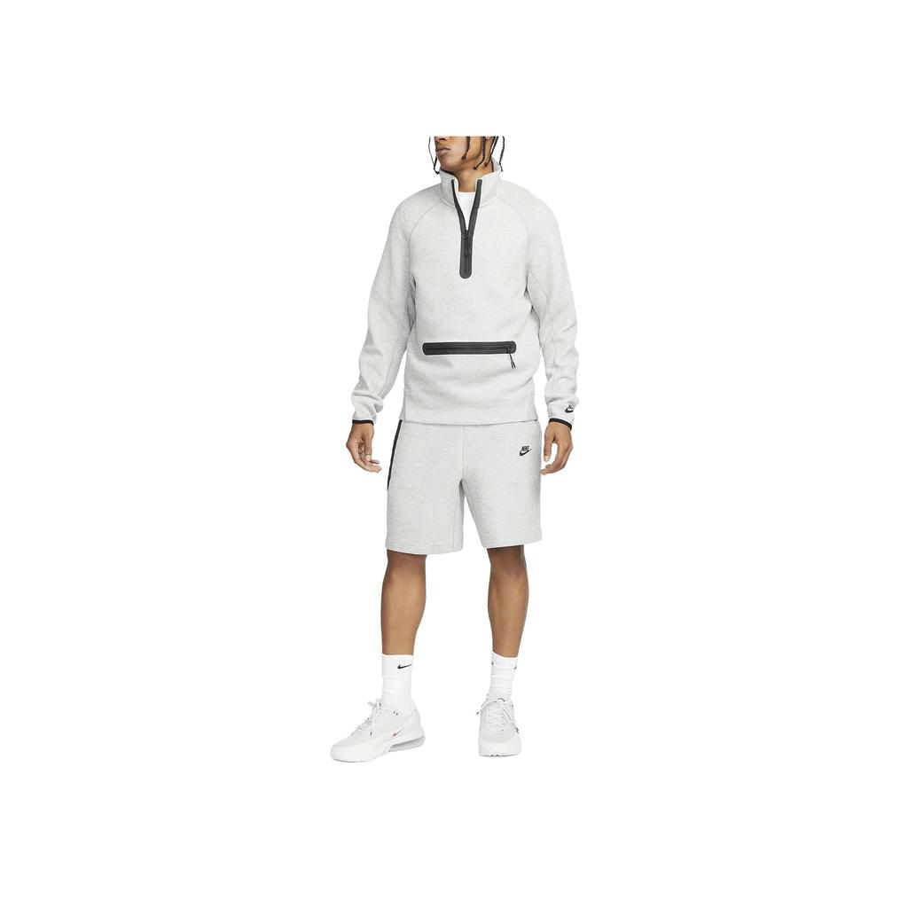 Nike Düz Renk Yarım Fermuarlı Düşük Omuzlu Kazak Erkek Sweatshirt Gri FB7999-063