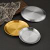 Korean-Style Stainless Steel Gold Round Plate for BBQ, Fruit, Snack, or Side Dish