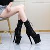 Bottes sexy style européen à talons hauts de 20 cm pour spectacle sur scène et pole dance
