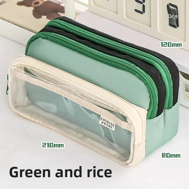 

Large Capacity Double Layer Multi-Functional Pencil Case Student Stationery Bag Canvas Material Chinese and Japanese Style Gift