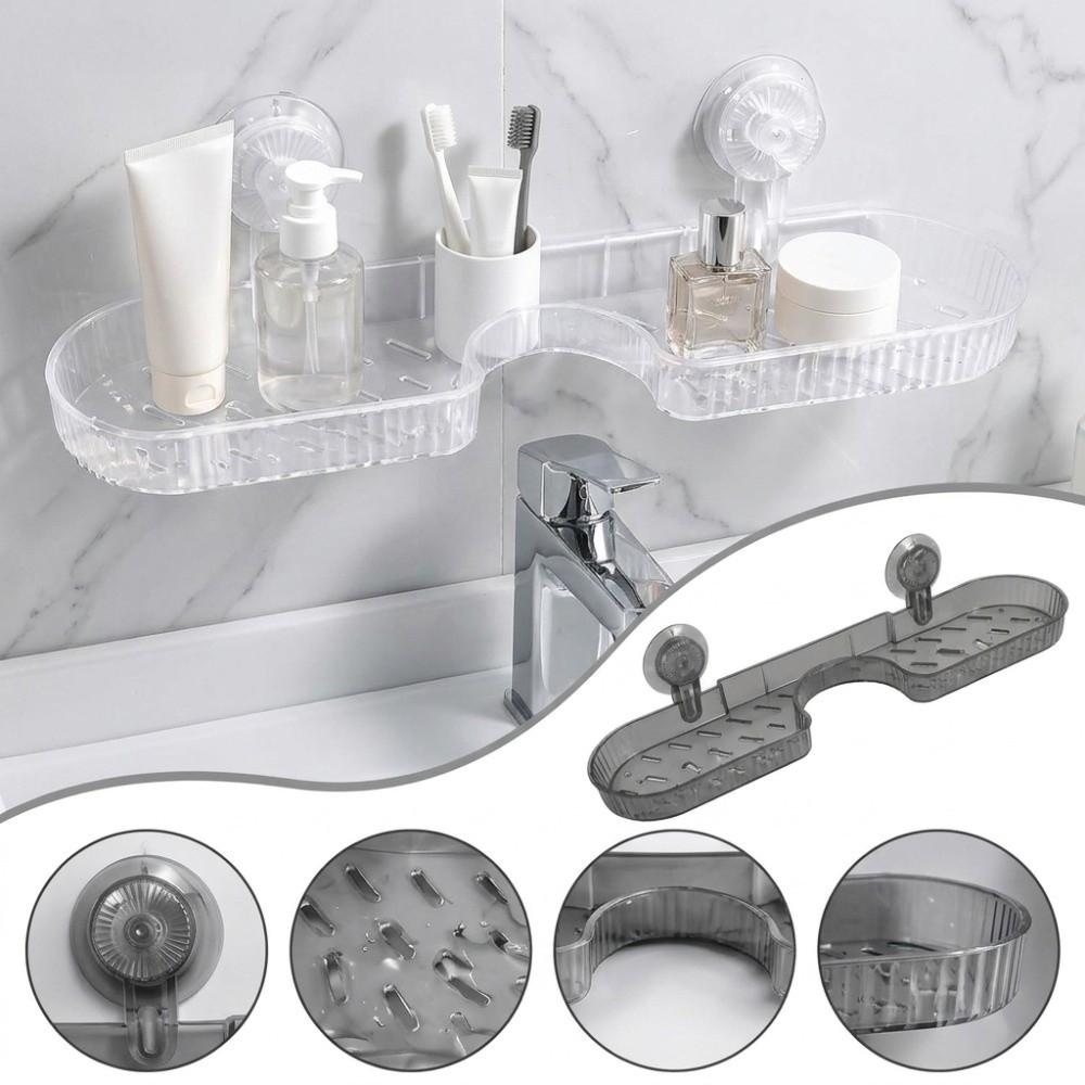 No Drill Washbasin Hanging Rack Waterproof Suction Cup Bathroom Holder Bathroom
