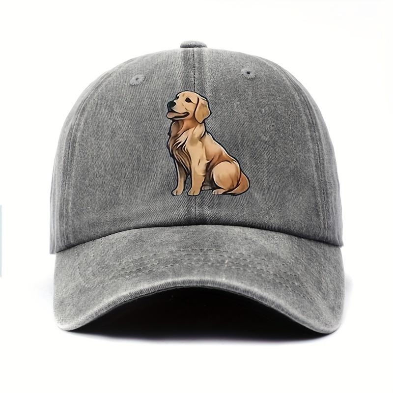 A VintageStyle Adjustable Cotton Baseball Cap Featuring a Cute And Stylish Golden Retriever Design Appropriate for Any Season
