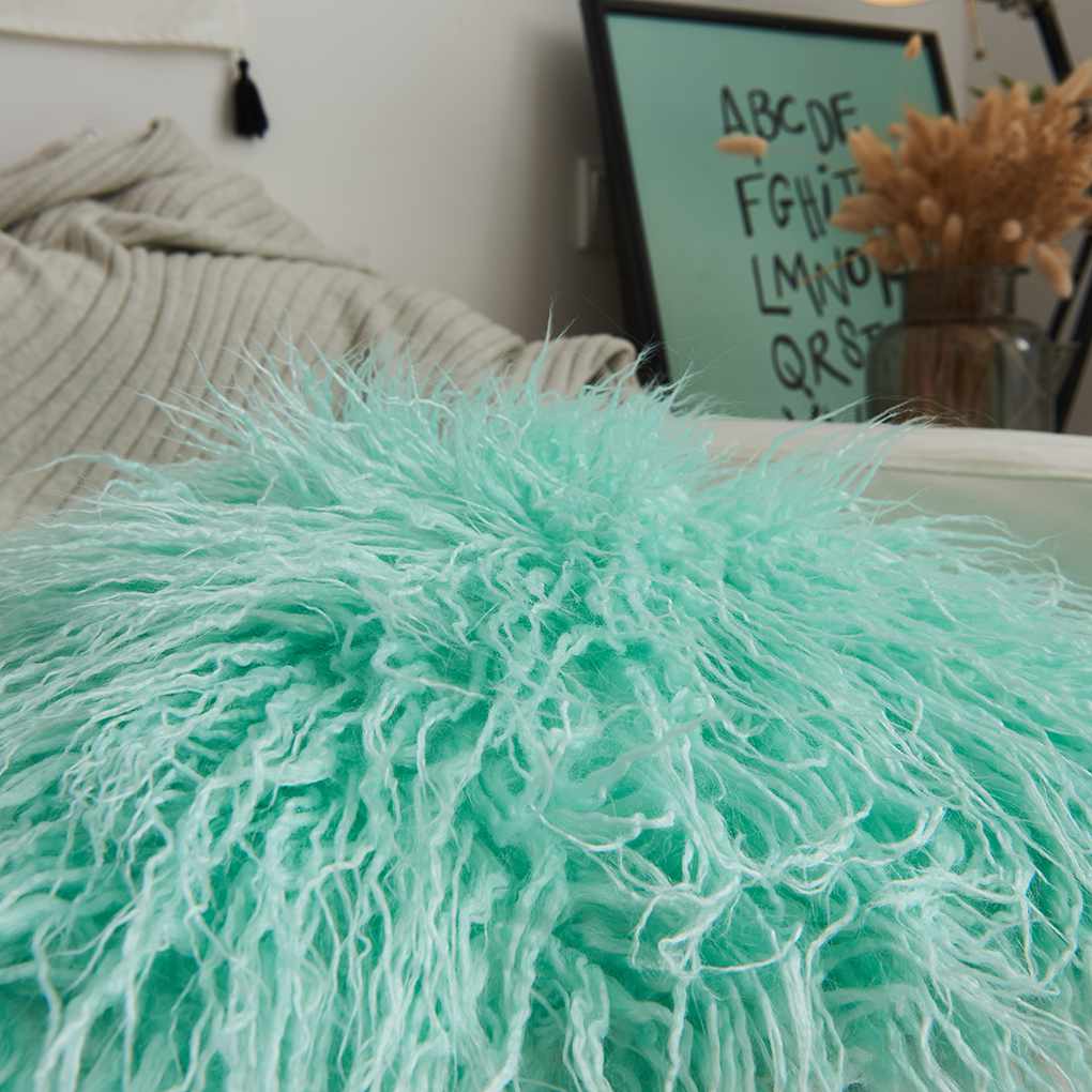Fluffy Plush Square Waist Throw Pillow Case Sofa Cushion Cover Home Room Decors