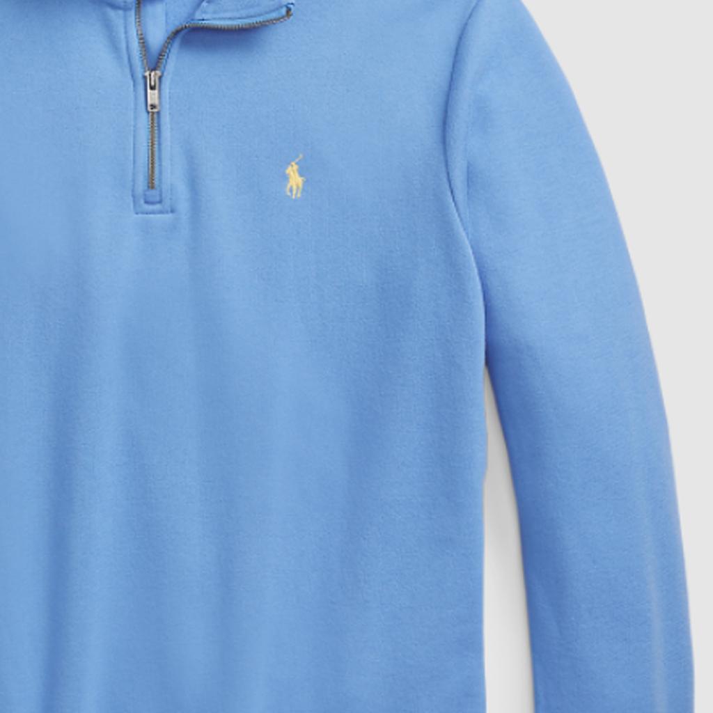 Polo Ralph Lauren Ss24 Solid Color Logo Embroidered Half-Zip Long Sleeve Sweatshirt Men sweatshirt Blue MNPOKNI16823475-400