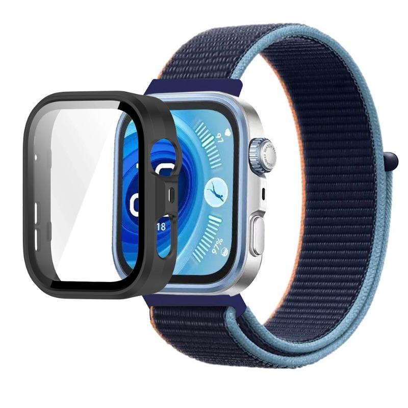Pasek Nylonowy+Etui PC do Huawei Watch Fit 3/4/4 Pro Chroniące przed Upadkiem+Wygodna Oddychająca Opaska na Nadgarstek Correa