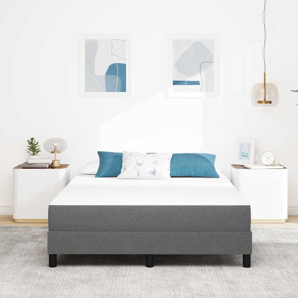 Bed Mattress with Mattress Light Grey 140 x 190 cm Fabric