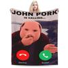 John Pork Is Calling Bedding Throws Warm Graphic Blanket  For Couch Chair Plane Travel Flannel Bedspread Bed Cover