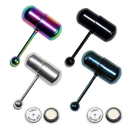 Vibrating Tongue Rings: Stylish Electroplated Stainless Steel Body Piercing Jewelry