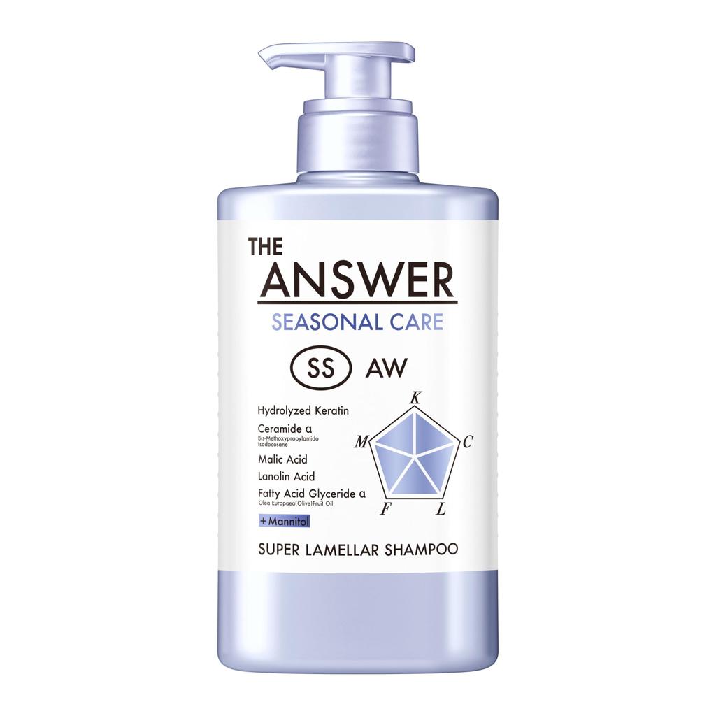 The Answer Seasonal Care SS Super Lamellar Shampoo Pump 400ml Jasmine Mandarin Orange Scent Contains 5 Essential Ingredients for Beautiful Hair