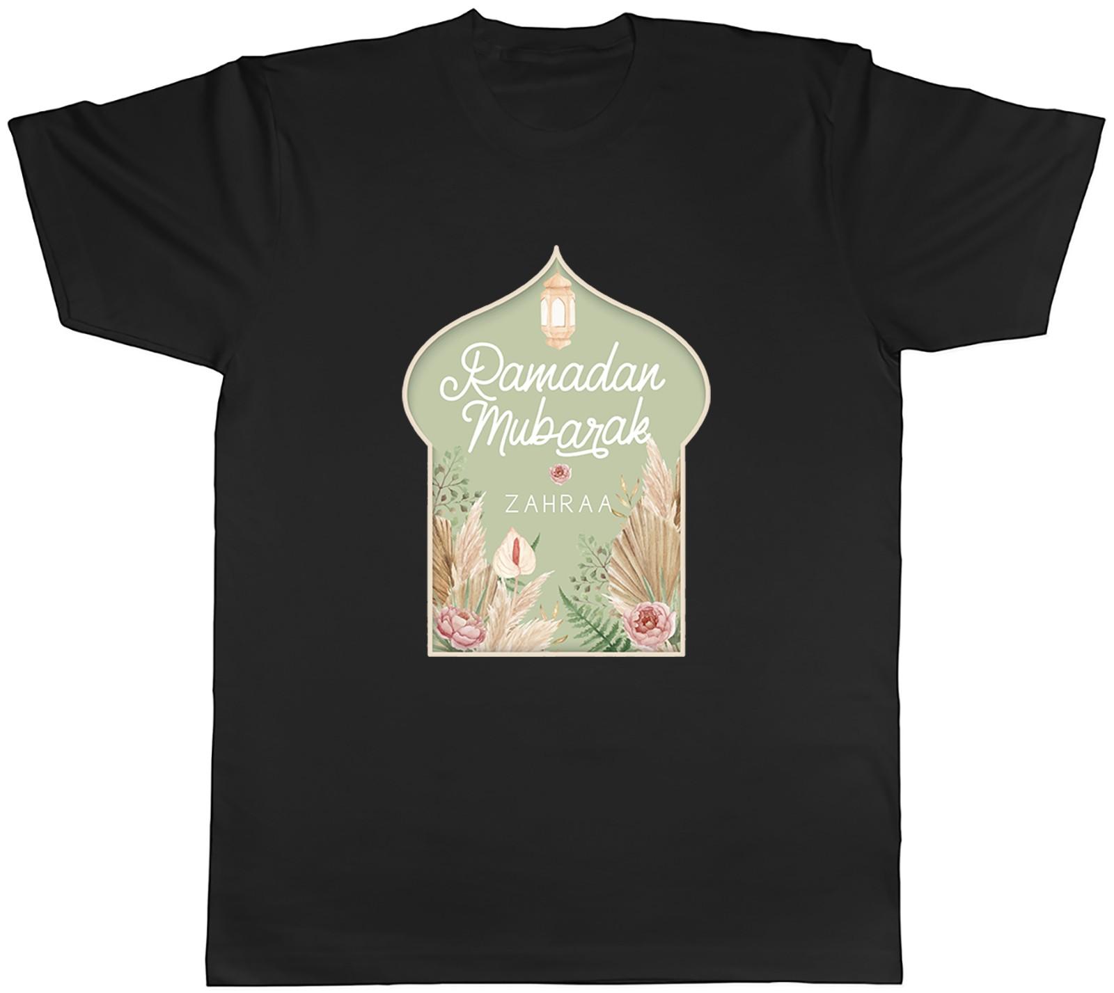 Personalised Ramadan Mubarak Mens T-Shirt Green Florage Muslim Tee Gift M